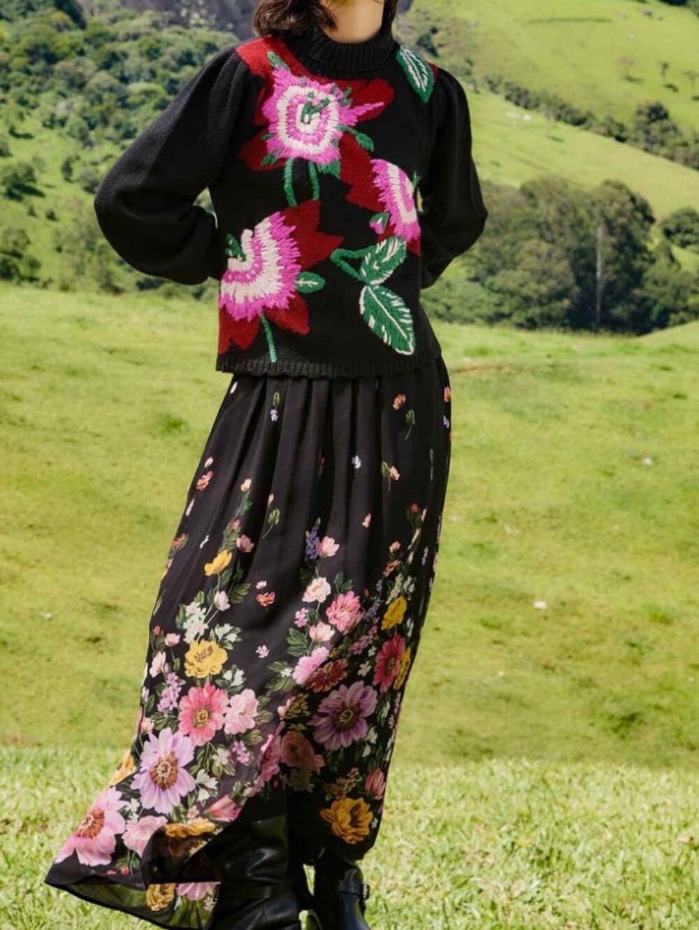 🌸🩷FARM Rio Black Knit Sweater - Picture 3 of 9